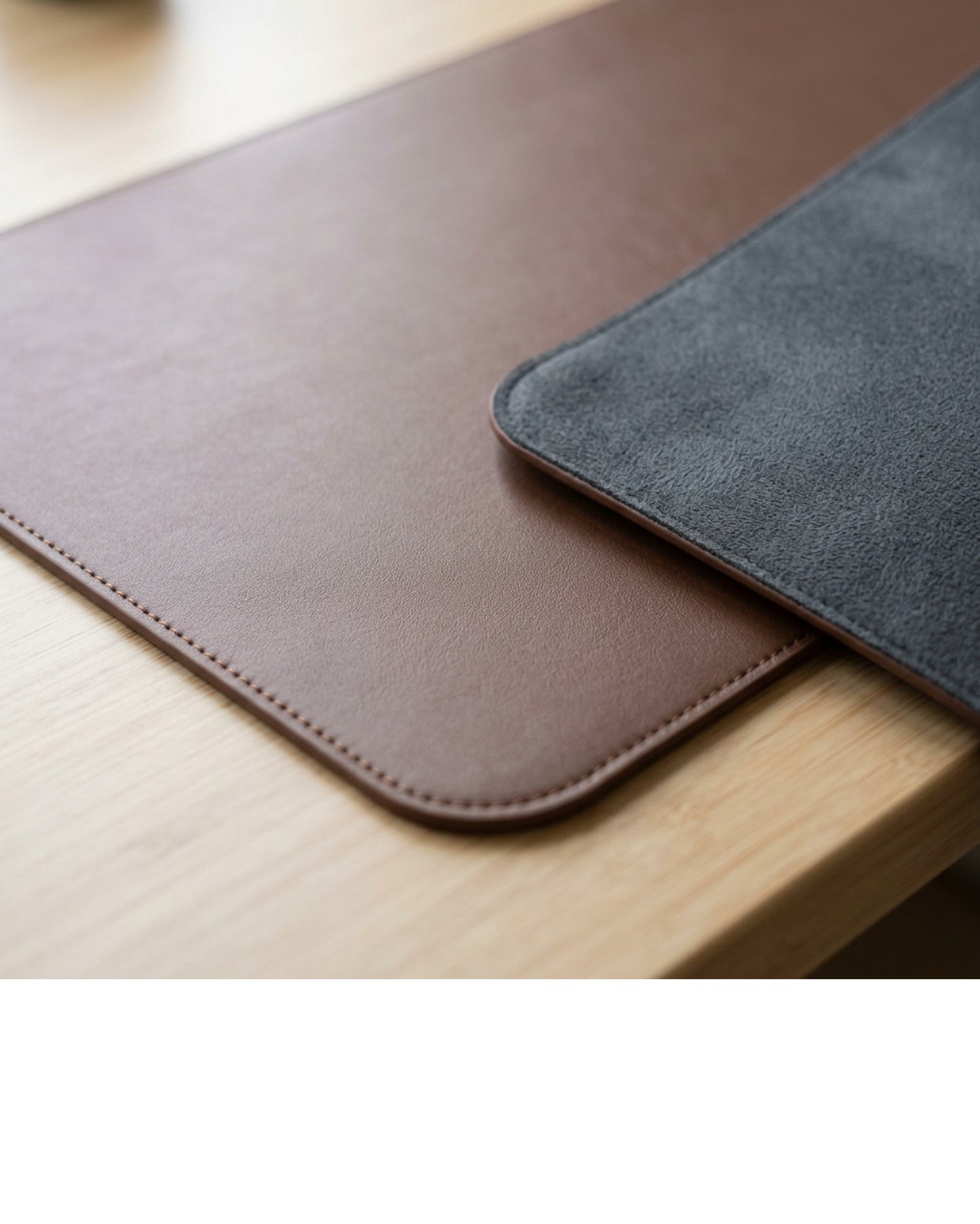 Soved Vegan Leather Desk Mouse Mat Cocoa 27 x 12 in