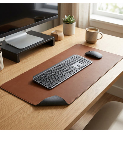Soved Vegan Leather Desk Mouse Mat Cocoa 27 x 12 in