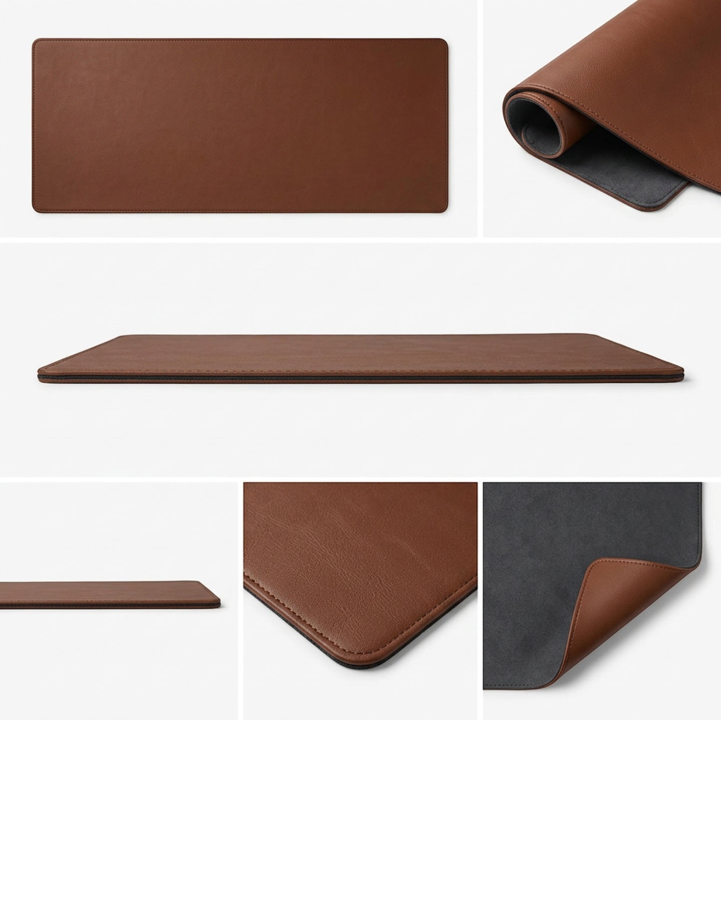 Soved Vegan Leather Desk Mouse Mat Cocoa 27 x 12 in